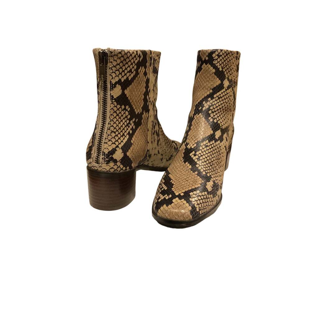 Madewell - Essex - Snake Embossed Leather  Ankle Boots w/Back Zippers -  size 8